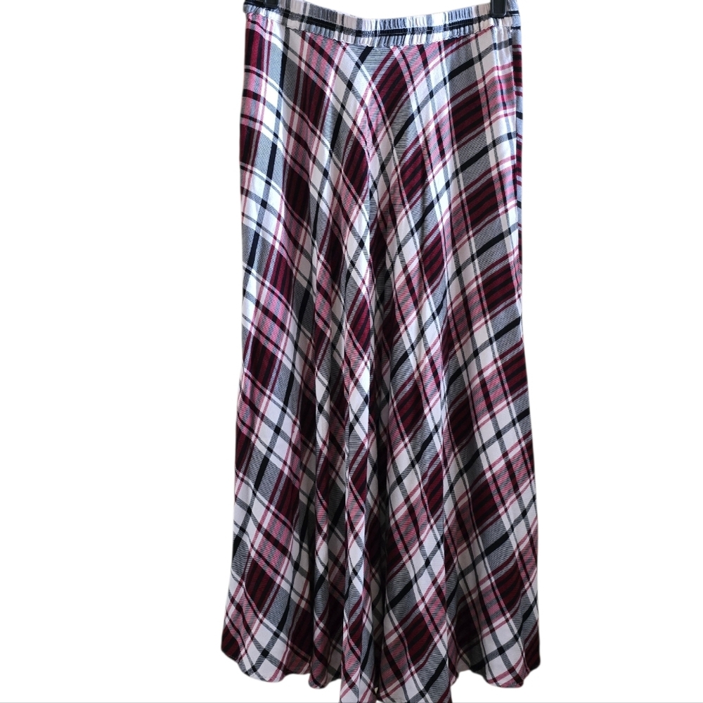 Chaps Plaid Midi Skirt - Dark Academia / Classic Tartan - Size Small - Picture 6 of 11